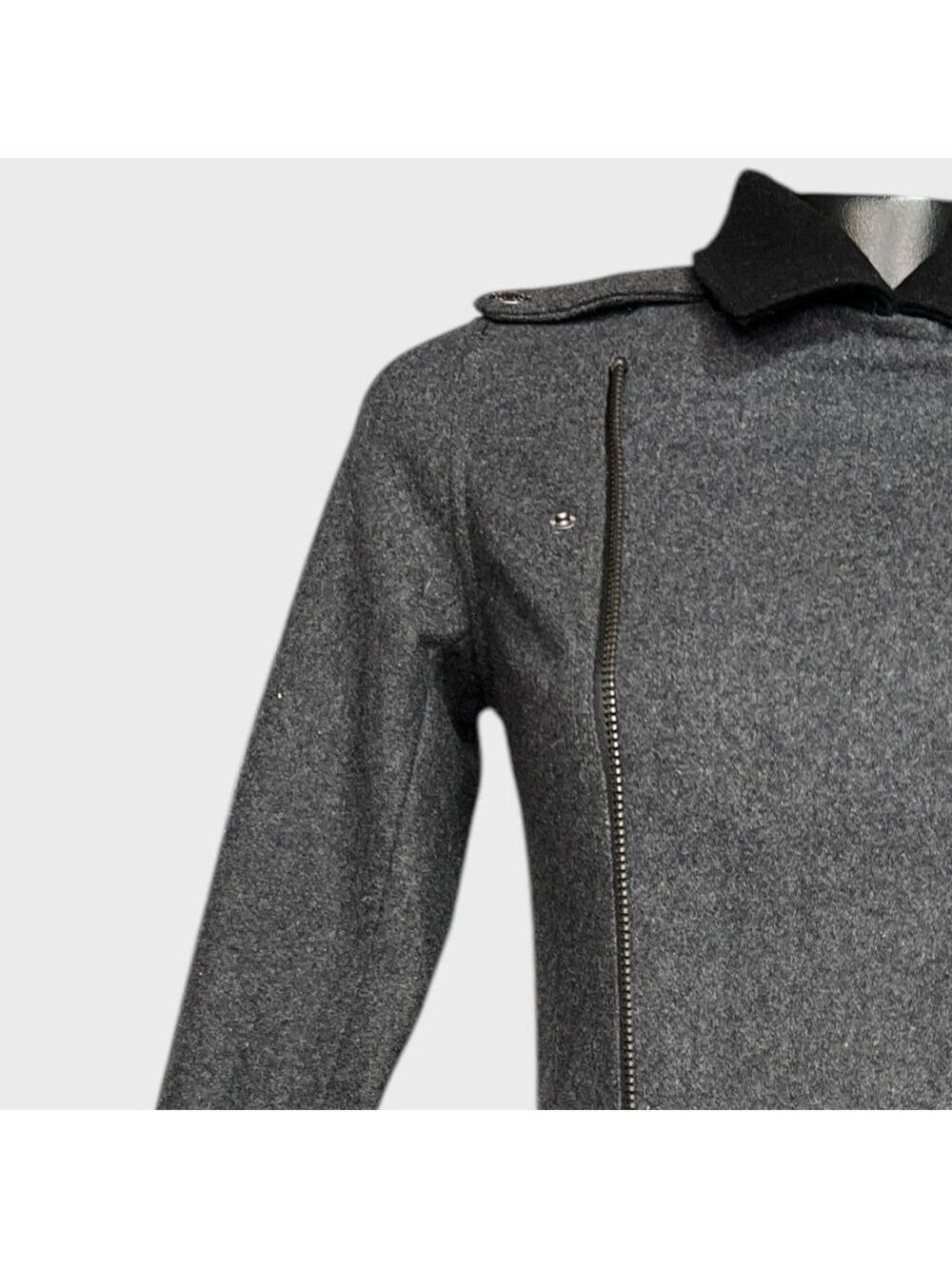 NEW Vans Womens XS PIKE Jacket Black Gray NWOT $128 Moto style Wool Punk Gothic - Picture 6 of 16
